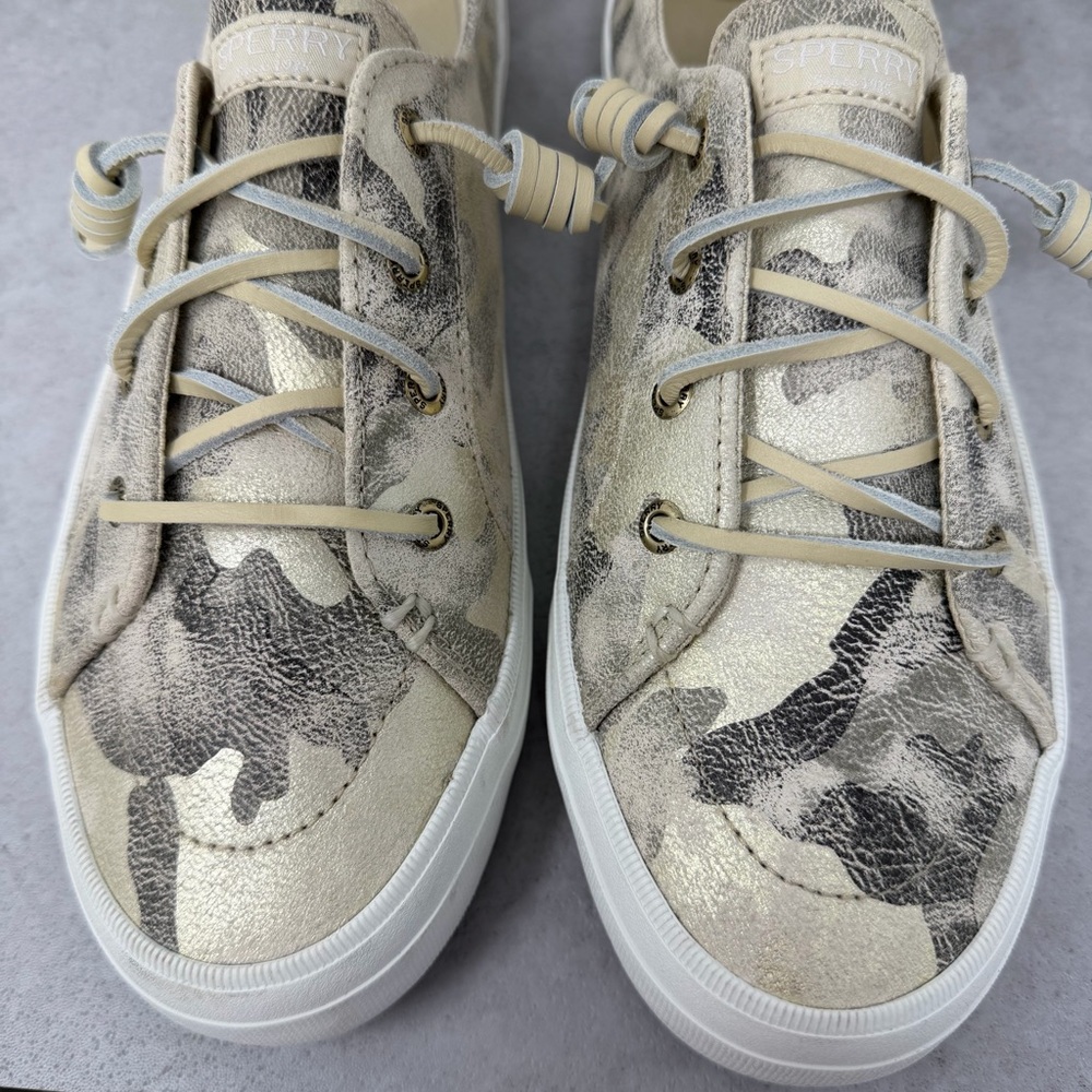Sperry Women's Camouflage Metallic Leather Slip On Boat Shoes Top Sider Size 10 - Picture 3 of 11